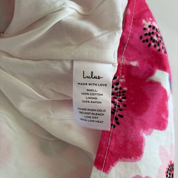 Lulus Perfectly Peppy Ivory Floral Print Smocked Midi Skirt Size Medium NWT - Picture 8 of 9